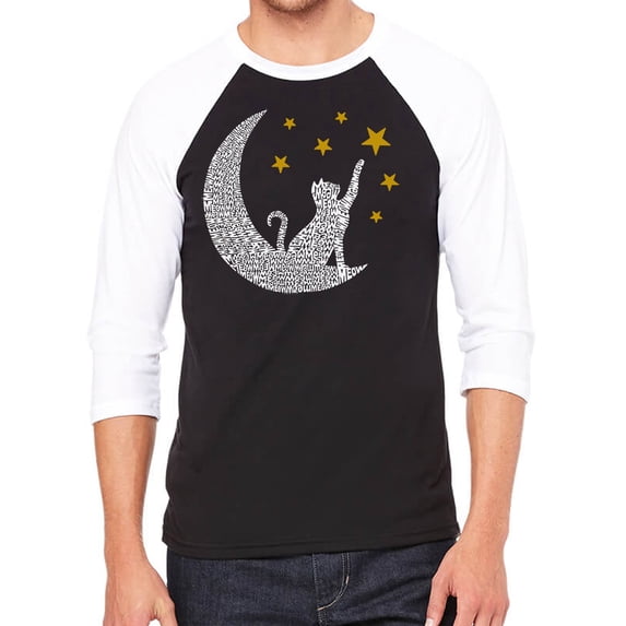 Cat Moon - Men's Raglan Baseball Word Art T-Shirt