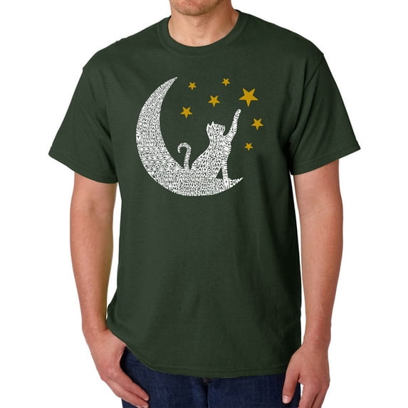 Cat Moon - Men's Word Art T-Shirt
