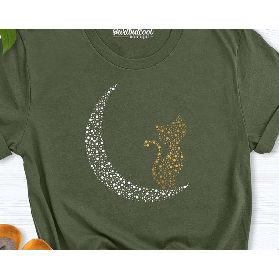 Cat Moon Shirt, Cat Lover Shirt, Cat Owner Gift Tee, Moon Tshirt, Cat Shirt, Women Cat Shirt, Moon And Cat Shirt, Cat In The Moon Tee TSHIRT All Size S-5XL