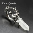 thumbnail image 1 of Cat Moon Star Pendant Natural Crystal Chakra Hexagonal Pointed Quartz Gift Reiki, 1 of 6