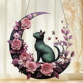 thumbnail image 1 of Cat On Moon Suncatcher Ornament, 2D Acrylic Stained Glass Window Hanging, Sun Catcher Decor Stained Panel Hangings Wall Art Decor, for Friends and Family, 1 of 6