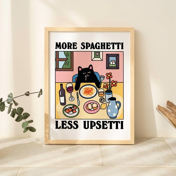 Cat More Spaghetti Less Regretti Retro Diner Bistro Dining Pasta Unique ...