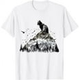 thumbnail image 1 of Cat Mountains Bird Artwork | Animal Motif Cat T-Shirt, 1 of 3