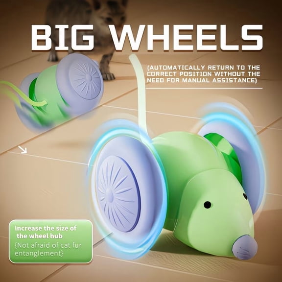 Cat Mouse Car Toy, Automatic Moving Electric Toy for Indoor Cats, Interactive Chase Toy, Rechargeable, Relieves Boredom & Encourages Exercise