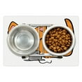 thumbnail image 1 of Cat and Mouse Pet Mat for Food and Water, Cartoon Characters Staring at Each Other Hand Drawn Like Graphics, Non-Slip Rubber Mat for Dogs and Cats, 18" X 12", by Ambesonne, 1 of 2