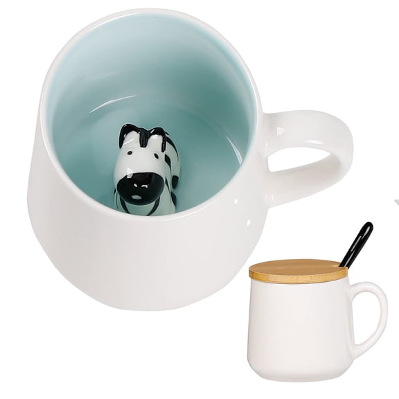 Cat Mug with 3D Kitty Inside Cute Mugs Ceramic Tea Cup Coffee Mug Gifts for Women Girlfriend Kids White Elephant Gifts (13oz)