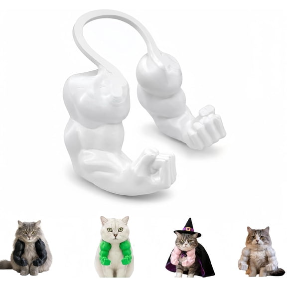 Cat Muscle Arms Costume, 3D Printed Funny Arms for Cats, Halloween Pet Accessory