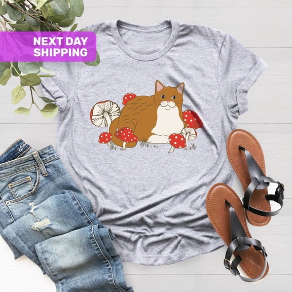 Cat Mushroom Shirt, Goblincore Outfit, Lover of Nature Gifts, Goblincore Shirt, Cats Lovers Tee, Cute Mushroom Shirts, Cottagecore Tshirt Tshirt All Size S-5XL