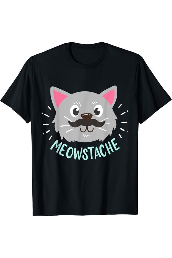 Cat Mustache Moustache Beard Bearded T-Shirt