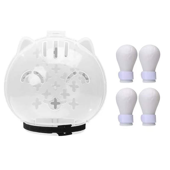 Cat Muzzle Breathable Cat Grooming Transparent Head Cover With 4 Silicone For Nail Cutting In The Bathroom