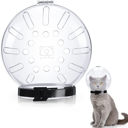 Cat Muzzle for Grooming L Size,Short Snout Dog Muzzle,Breathable Cat Hood,Adjustable Transparent