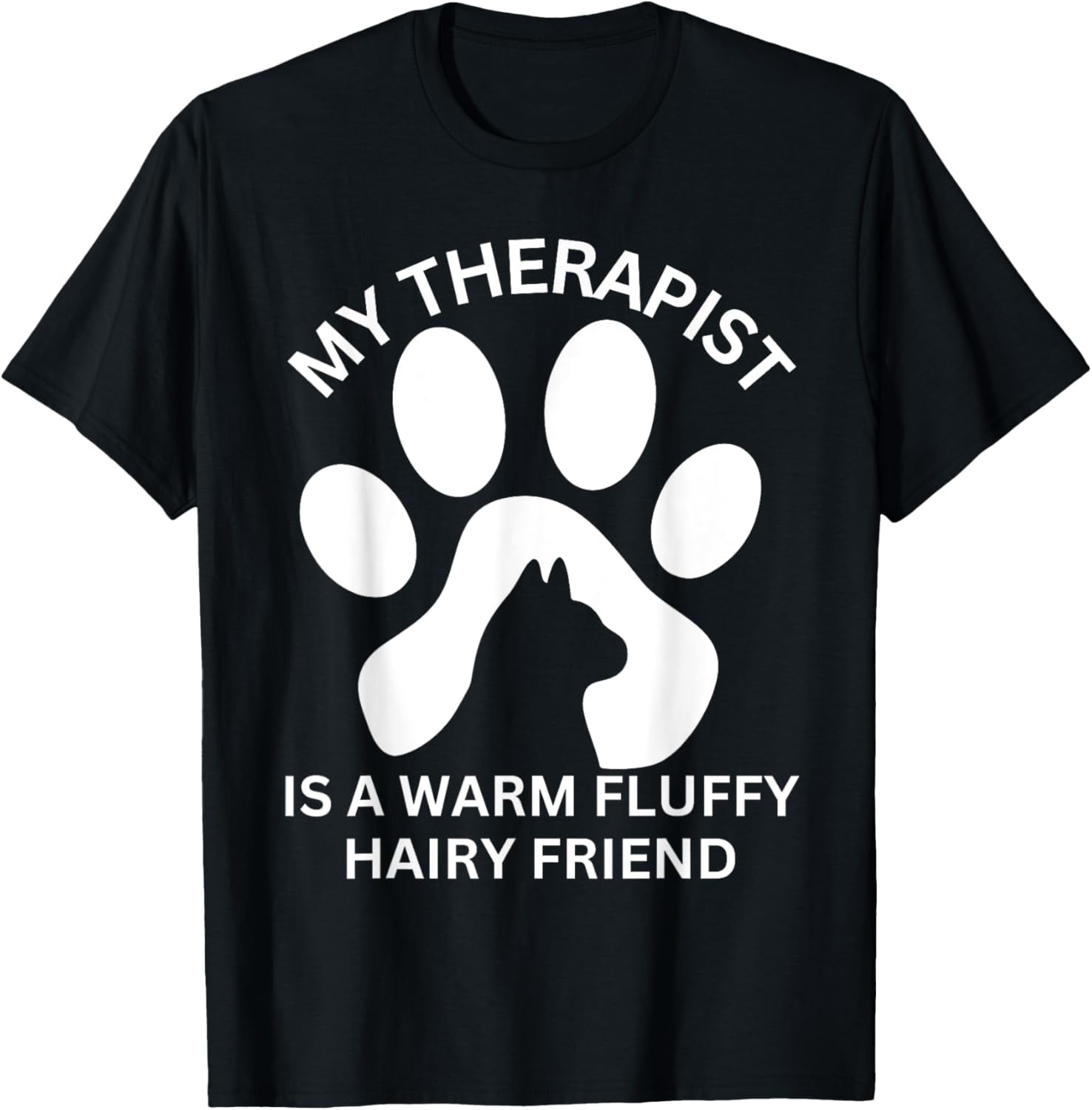 Kitchen Towel - "My Therapist Has Paws" Cat Design, Cotton, 20x28 Inches