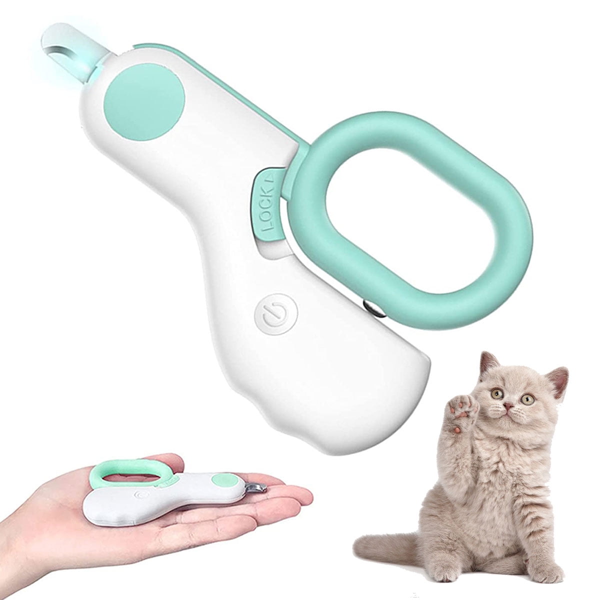 Cat Nail Clipper with LED Light Safety Pet Nail Trimmers Cat Claw
