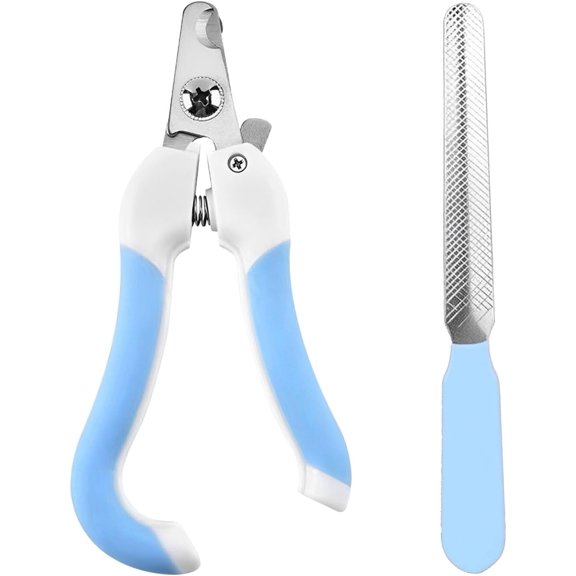 Cat Nail Clippers for Beginners and Groomers, Durable Pet Trimmer with Safety Guard to Avoid Overcutting, Grooming Tool for Small Animals Tiny Dogs Indoor Cats Bunny Rabbits Birds Kittens, Blue