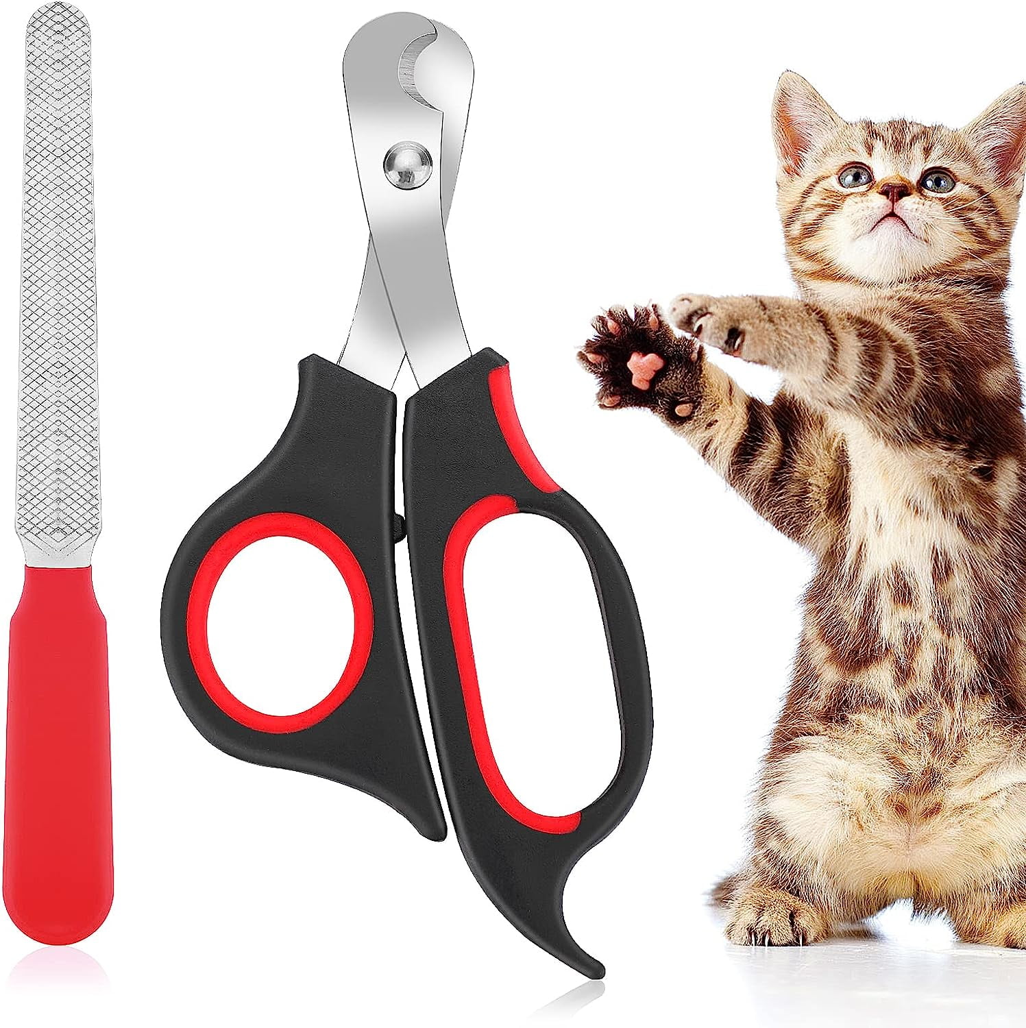 Cat Nail Clippers, Professional Claw Trimmer Scissor + Pet Nail File ...