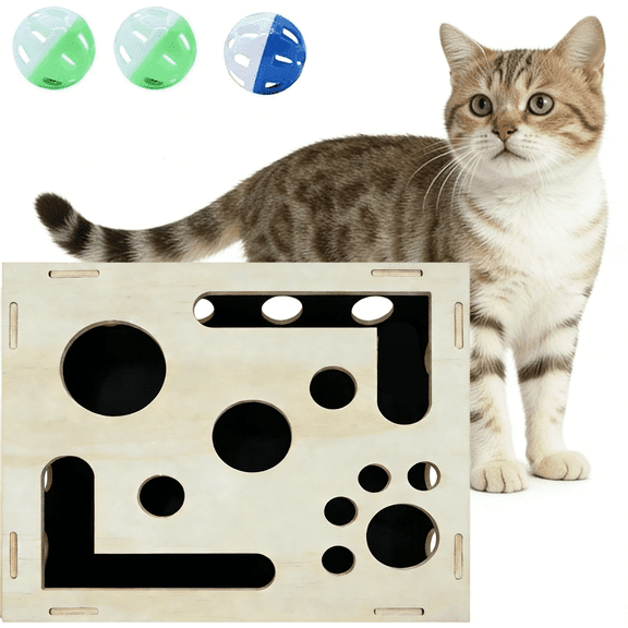 Cat Nail File Box,Nail File Box for Cats Stress Alternative to Clippers and Grinders,Sandpaper and ball Inside for Indoor Cats Scratching for Indoor Cat