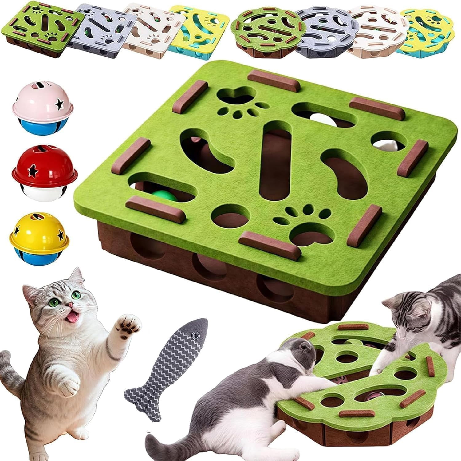 Cat Nail File Enrichment Box, Equipped with 3 Bell Ball, 2026 New ...