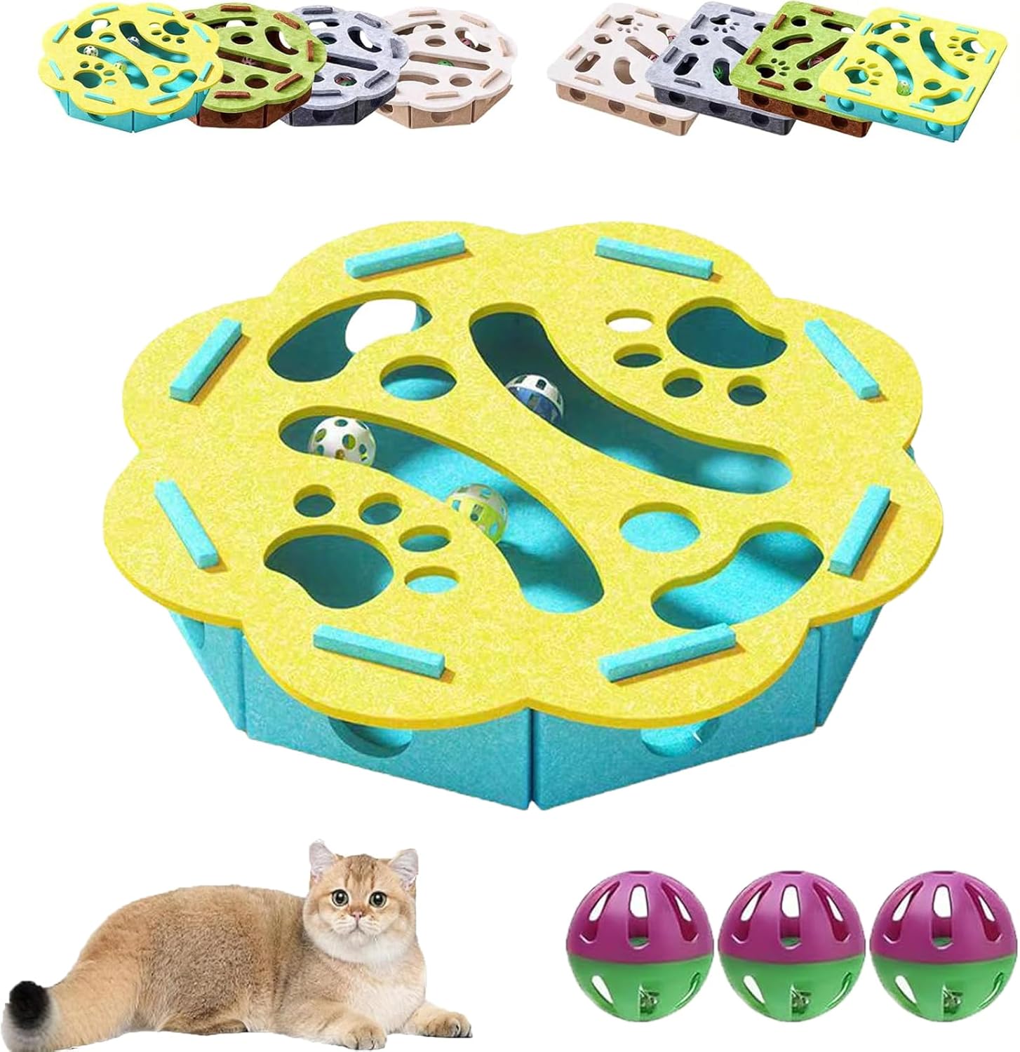 Cat Nail File Enrichment Box, Indoor Cats Felt Maze Box,Interactive Cat ...