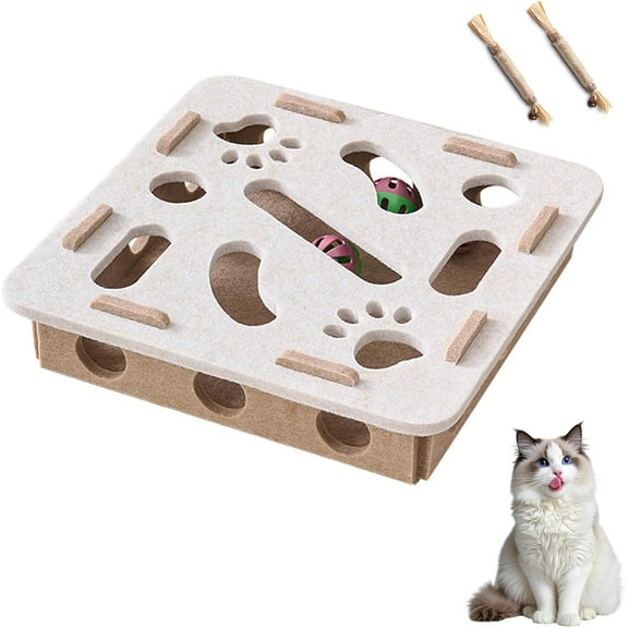 Cat Nail File Enrichment Box, Interactive Cat Scratcher Puzzle Toy for Indoor Cats, Nail File Scratcher Box for Grooming, Play (Style-7)