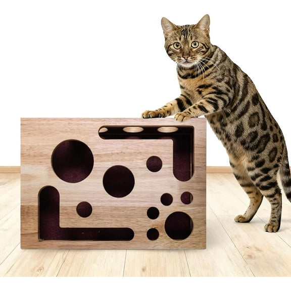 Cat Nail File Scratch Enrichment Box, Cat Scratch Puzzle Enrichment Box, Stress Free Alternative to Clippers and Grinders,Sandpaper Inside for Indoor Cats Scratching