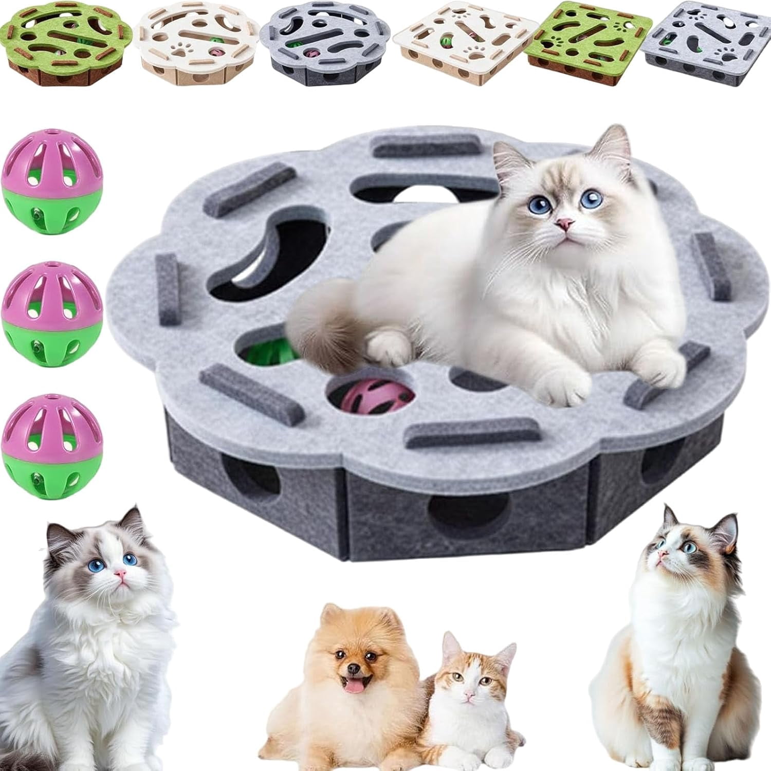 Cat Nail File Toy with Treat Dispenser, Cat Nail File Enrichment Box ...