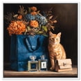 thumbnail image 1 of Cat Navy Shopping Bag Canvas Print Fashion Wall Art by Art Remedy, White Frame, 20 x 20, 1 of 5