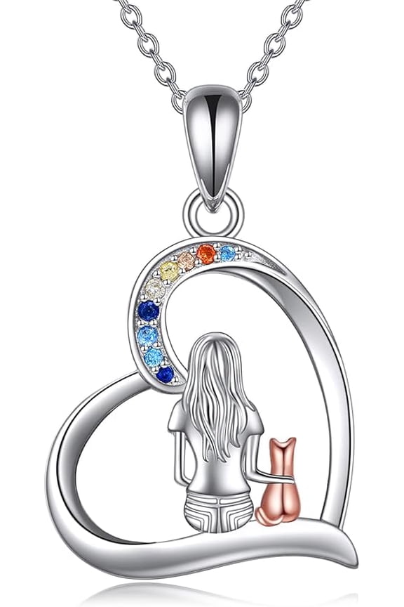 Cat Necklace Sterling Silver Jewelry for Women Cat Jewelry Gifts