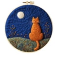 thumbnail image 1 of Cat Needle Felting Set, Beginner Felt Painting Set, With Wool Felt Painting Set, Decorative Frame, Suitable for Home Decoration, 1 of 8