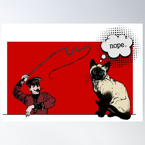 Cat. Nope. Poster Wall Art, Modern Wall Decor For Living Room Bedroom, 12x18 UNFRAMED