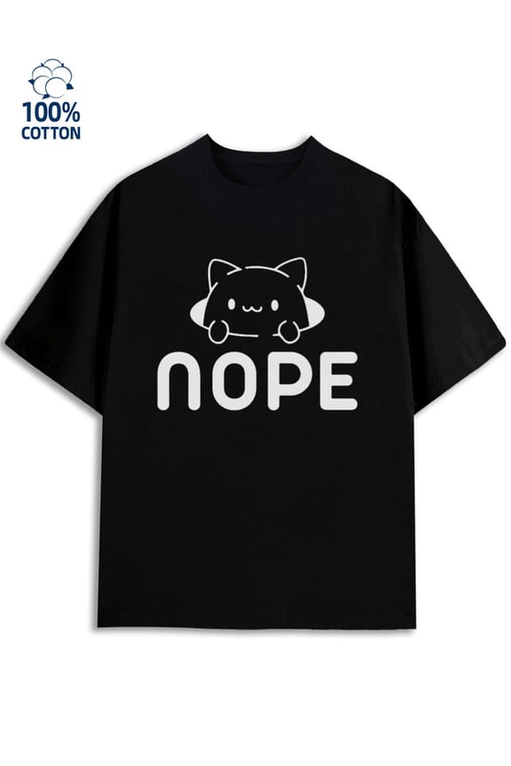 Cat Nope Tee mens funny humor black Casual sportswear sixty years old work Unique Design Unisex Shirt Graphic Tee tshirts Classic Unisex Shirt Graphic Tee tshirts