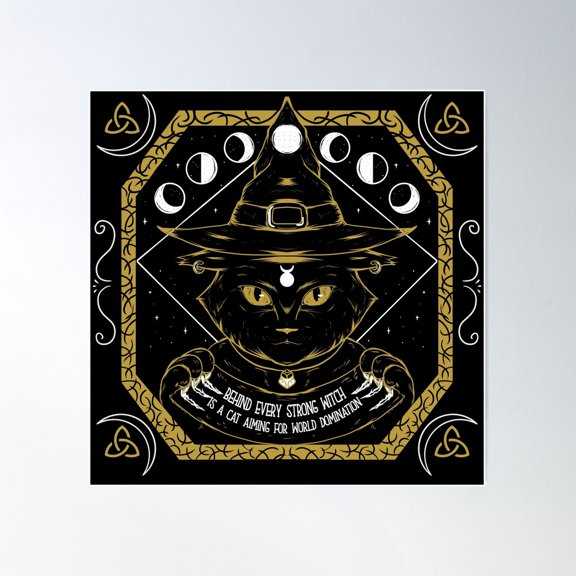 Cat Of Influence Poster Wall Art, Modern Wall Decor For Living Room Bedroom, 16x16 UNFRAMED