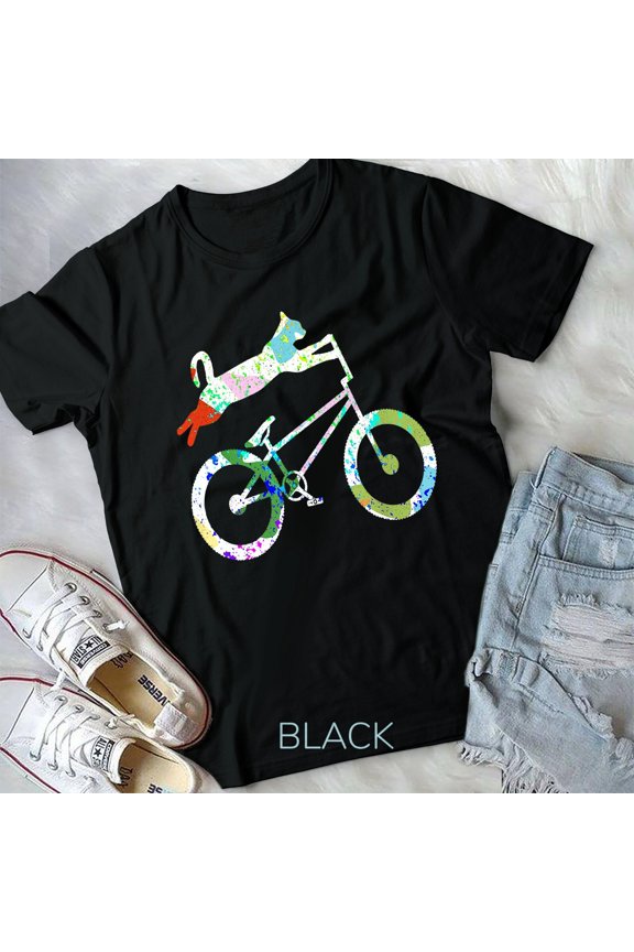 Cat On BMX Bike Kitten Lover Bike Cycling Bicycle Gift T-Shirt Unisex T-shirt