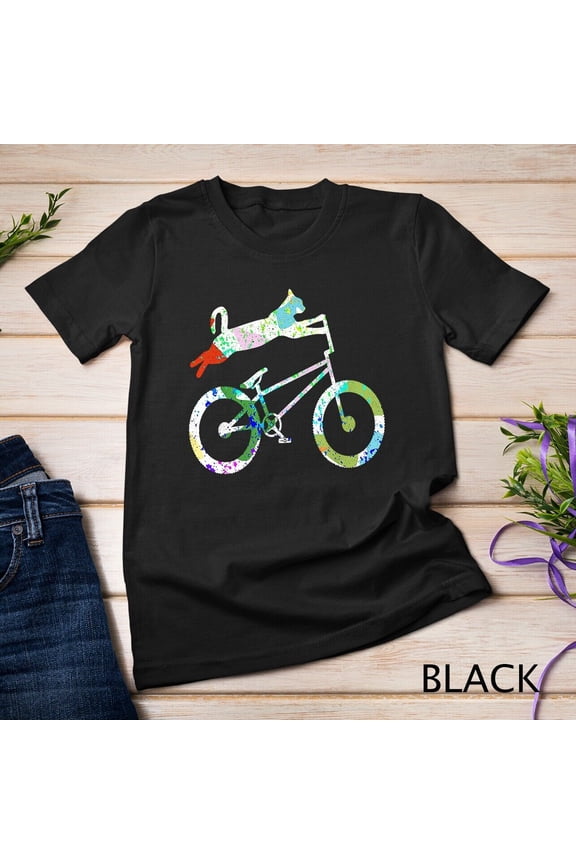 Cat On Bmx Bike Kitten Lover Cycling Bicycle T-Shirt