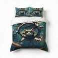 thumbnail image 1 of Cat On Diving Adventure Bedding Set 3 Pcs Soft Microfiber Quilt Cover For Bedroom Decor, Comforter Cover With 2 Pillowcase, 1 of 5