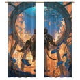 thumbnail image 1 of Cat On Diving Adventure Tulle Curtains For Living Room Chiffon Sheer Voile Kitchen Bedroom Curtain Drapes, 1 of 5
