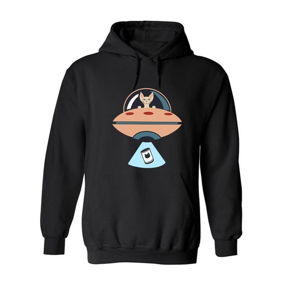 Cat On Ufo Hoodie Women -Image by Shutterstock, Female XX-Large