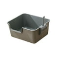 thumbnail image 1 of Cat Open Top Cat Litter Tray Pet Bedpan Portable Heighten Semi Enclosed Pet Litter Pan for Small Medium Large Cats Gray, 1 of 7