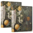 thumbnail image 1 of Cat Oranges Leaves Flowers 3 Ring Binders 1.5 inch Hardcover File Folders with Interior Pockets A4 Size Organizer for School Office Hospital, 1 of 8