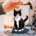 thumbnail image 1 of Cat Ornament Acrylic 2D Flat Funny Christmas Halloween Cats Decor Cute Black White Cat Hanging Gift for Tree Home Holiday Decor Car Interior Cat Lovers Decoration Pendant, 1 of 7