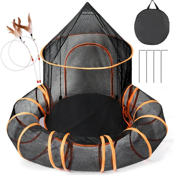 Cat Outdoor Enclosure Tunnels - Large Pet Tents Castle Playpen for Indoor/Outdoor, Portable Playhouse