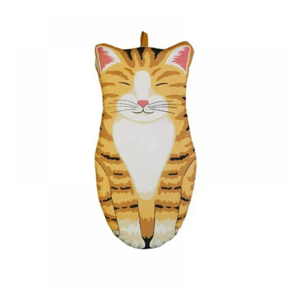 Cat Oven Mitts 3D Cartoon Animal Cat Paws Oven Long Mitts Microwave Heat Resistant Non-slip Gloves Cotton Baking Insulation Gloves