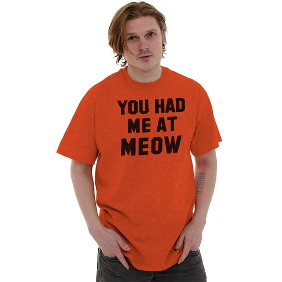 Cat Owners Cute You Had Me at Meow Plus Size Crewneck Graphic Tee Shirt Brisco Brands 3X