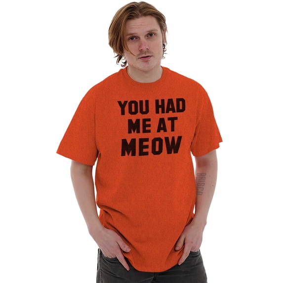 Cat Owners Cute You Had Me at Meow Plus Size Crewneck Graphic Tee Shirt Brisco Brands 4X