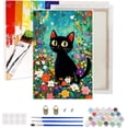 thumbnail image 1 of Cat Paint by Numbers Kit for Adults, Acrylic Flowers Paint by Numbers for Adults Beginner, DIY Craft Supplies Oil Painting Kits for Home Wall Decor 16x20 inch (Framed), 1 of 4