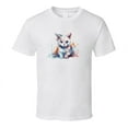 thumbnail image 1 of Cat Painted Tee Pretty Cat Lover Tshirt Feline Novelty T Shirt, 1 of 1