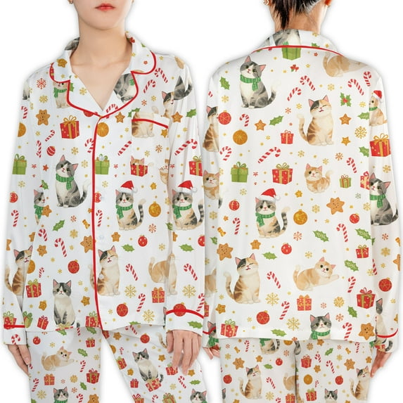 Cat Pajama Sets For Women, Christmas Pajamas, Family Christmas Pajamas