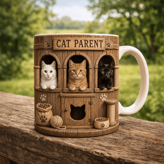 Cat Parent Coffee Mug Personalized Cat Lover Cup Custom Name Gift for Cat Parent