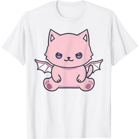 Cat Pastel Goth Cute Kawaii Aesthetic Lover Owner Spooky white T-Shirt