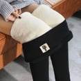 thumbnail image 1 of Cat Patch Women Girl Soft Flexible Warm Pants High Waisted Winter Leggings Fleece Lined Leggings Thermal Leggings Fluffy Leggings BLACK L, 1 of 8