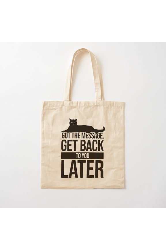 Cat Pate, Got The Message Canvas Tote Bags, Reusable Shopping Bag